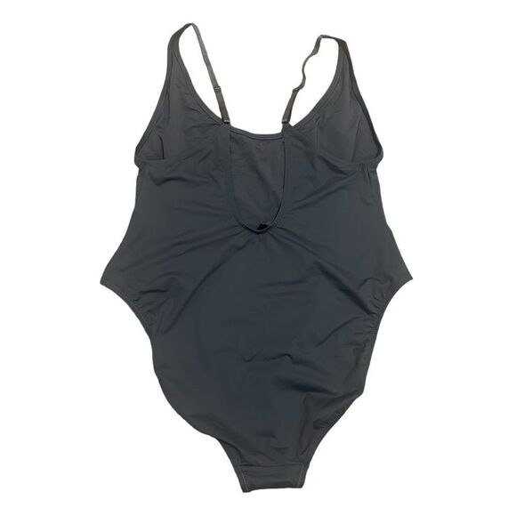 NWT SKIMS Signature Swim Scoop Neck One Piece Swimsuit In Gunmetal Gray - Picture 5 of 8